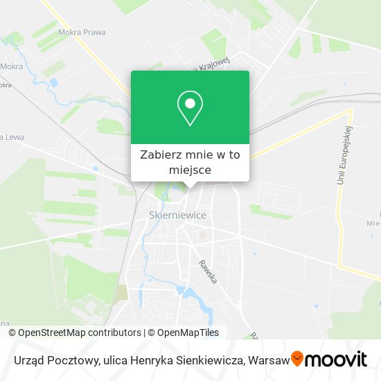 Mapa Urząd Pocztowy, ulica Henryka Sienkiewicza