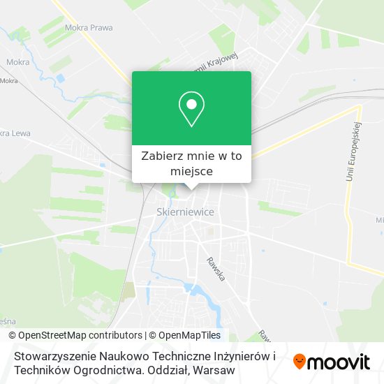 Mapa Stowarzyszenie Naukowo Techniczne Inżynierów i Techników Ogrodnictwa. Oddział