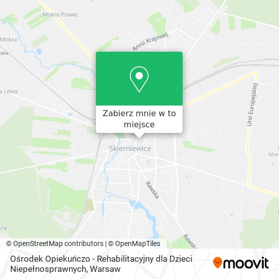 Mapa Ośrodek Opiekuńczo - Rehabilitacyjny dla Dzieci Niepełnosprawnych