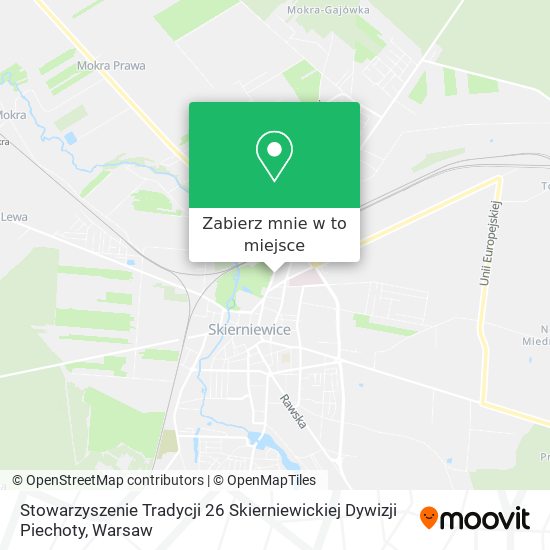 Mapa Stowarzyszenie Tradycji 26 Skierniewickiej Dywizji Piechoty