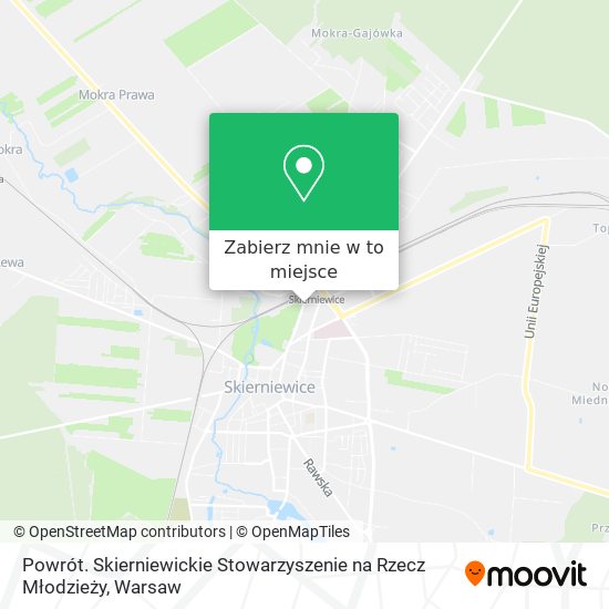 Mapa Powrót. Skierniewickie Stowarzyszenie na Rzecz Młodzieży