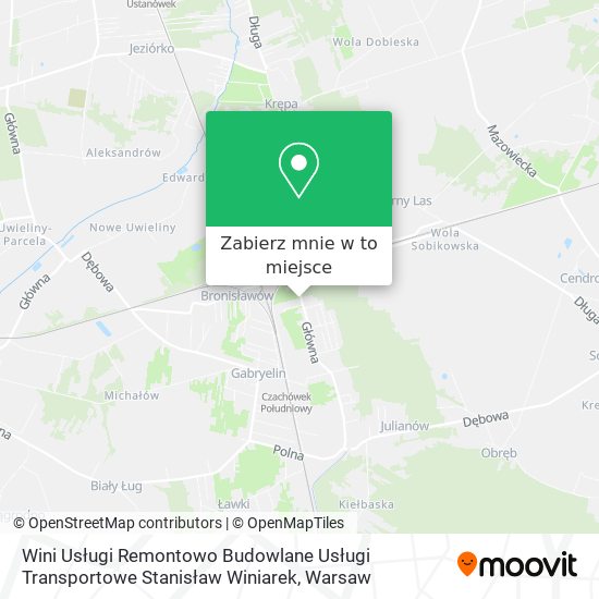 Mapa Wini Usługi Remontowo Budowlane Usługi Transportowe Stanisław Winiarek