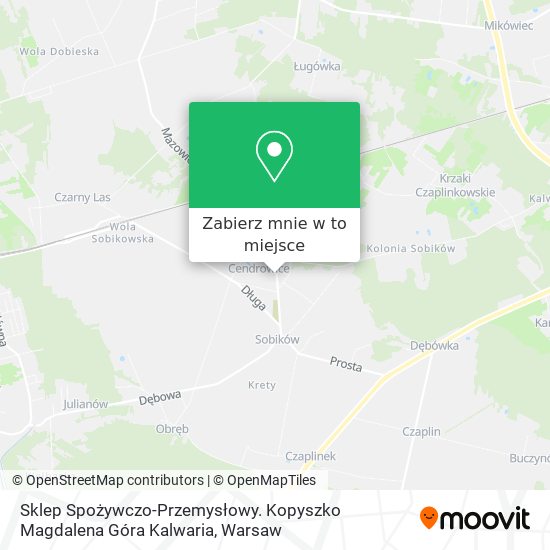 Mapa Sklep Spożywczo-Przemysłowy. Kopyszko Magdalena Góra Kalwaria