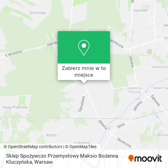 Mapa Sklep Spożywczo Przemysłowy Maksio Bożenna Kluczyńska