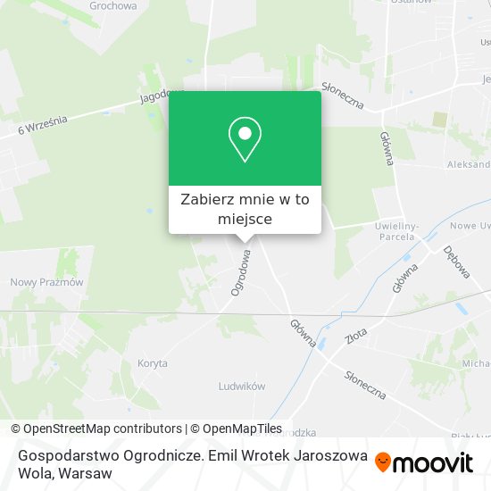 Mapa Gospodarstwo Ogrodnicze. Emil Wrotek Jaroszowa Wola