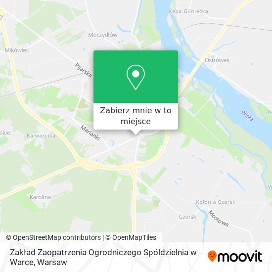 Mapa Zakład Zaopatrzenia Ogrodniczego Spóldzielnia w Warce