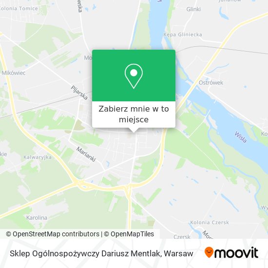 Mapa Sklep Ogólnospożywczy Dariusz Mentlak