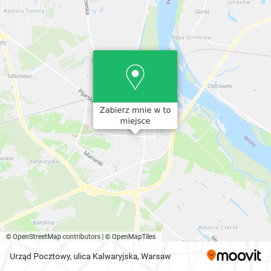 Mapa Urząd Pocztowy, ulica Kalwaryjska