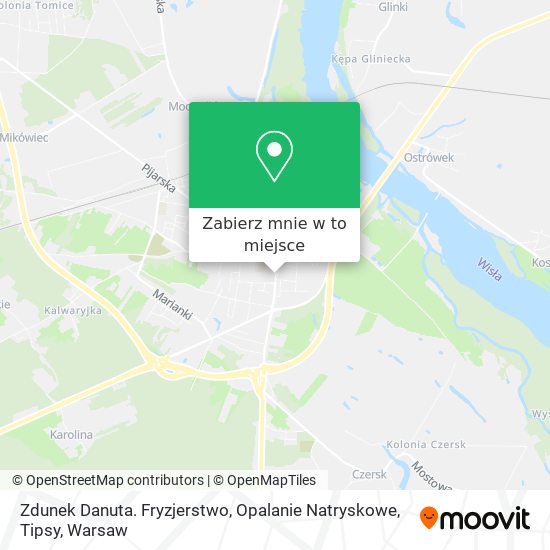 Mapa Zdunek Danuta. Fryzjerstwo, Opalanie Natryskowe, Tipsy