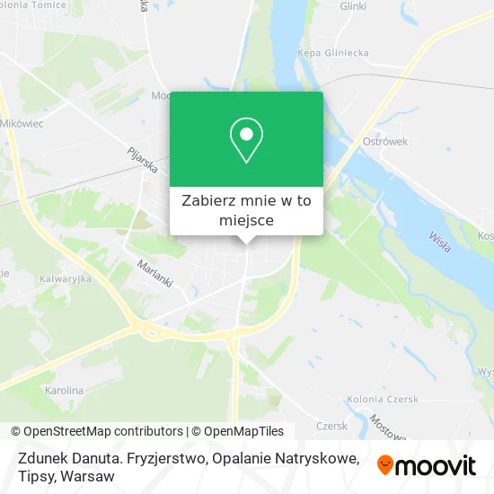 Mapa Zdunek Danuta. Fryzjerstwo, Opalanie Natryskowe, Tipsy
