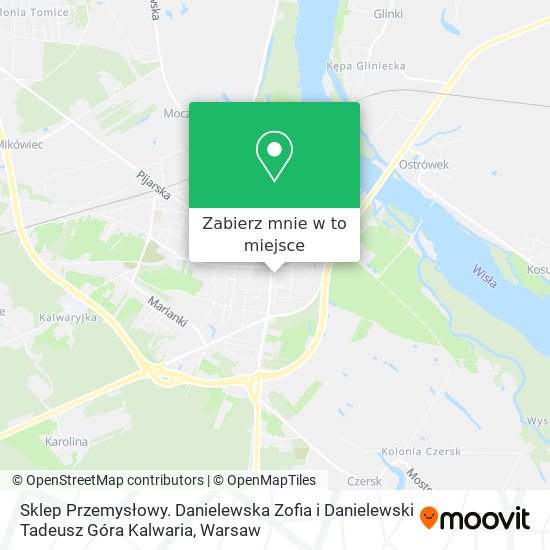 Mapa Sklep Przemysłowy. Danielewska Zofia i Danielewski Tadeusz Góra Kalwaria