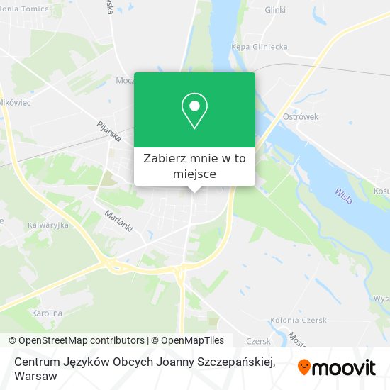 Mapa Centrum Języków Obcych Joanny Szczepańskiej