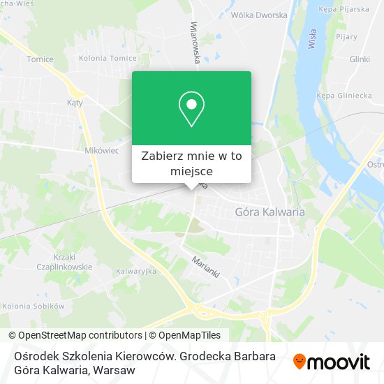 Mapa Ośrodek Szkolenia Kierowców. Grodecka Barbara Góra Kalwaria