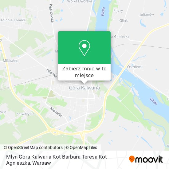 Mapa Młyn Góra Kalwaria Kot Barbara Teresa Kot Agnieszka