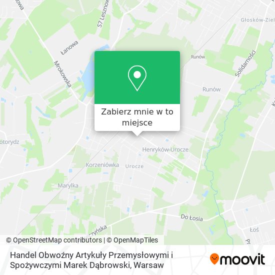 Mapa Handel Obwoźny Artykuły Przemysłowymi i Spożywczymi Marek Dąbrowski