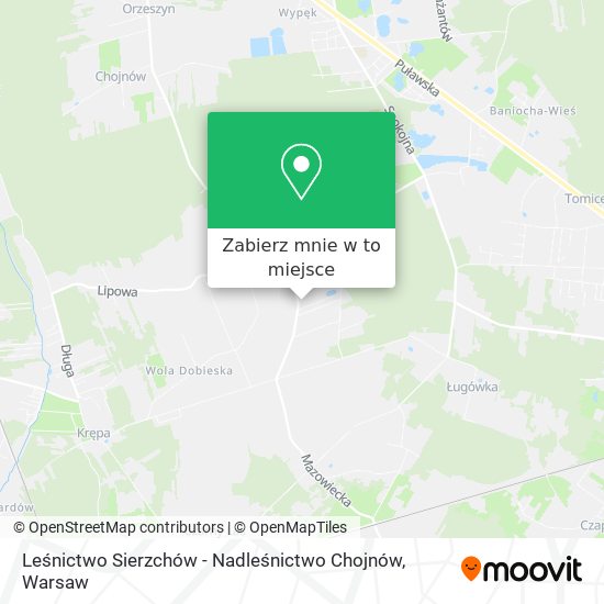 Mapa Leśnictwo Sierzchów - Nadleśnictwo Chojnów