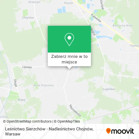Mapa Leśnictwo Sierzchów - Nadleśnictwo Chojnów