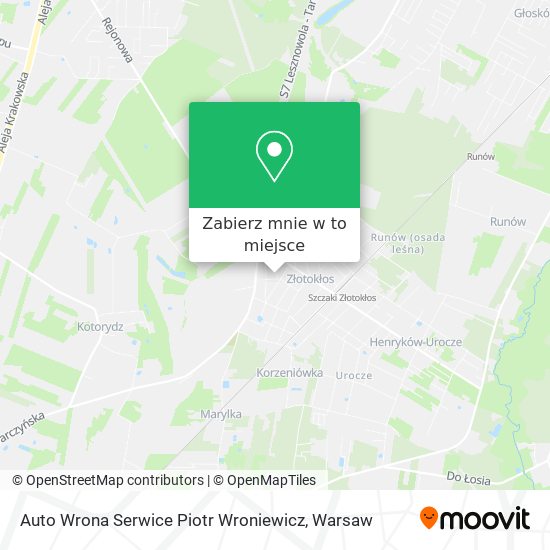 Mapa Auto Wrona Serwice Piotr Wroniewicz