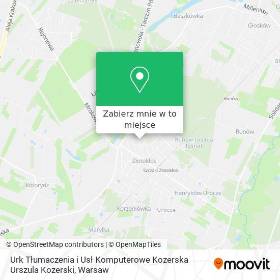 Mapa Urk Tłumaczenia i Usł Komputerowe Kozerska Urszula Kozerski