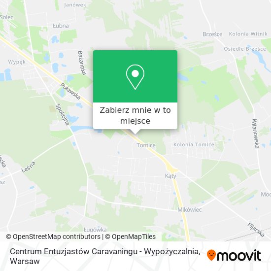 Mapa Centrum Entuzjastów Caravaningu - Wypożyczalnia