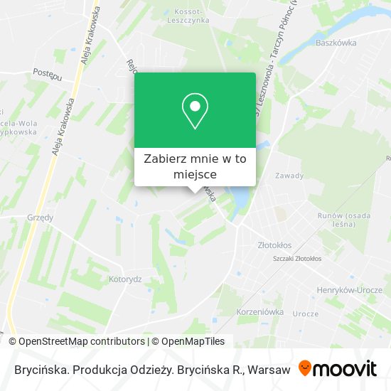 Mapa Brycińska. Produkcja Odzieży. Brycińska R.