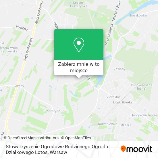 Mapa Stowarzyszenie Ogrodowe Rodzinnego Ogrodu Działkowego Lotos