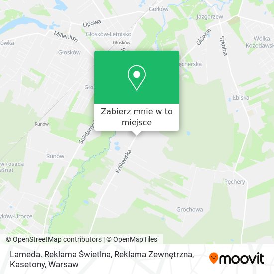 Mapa Lameda. Reklama Świetlna, Reklama Zewnętrzna, Kasetony