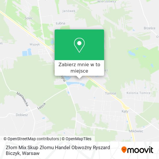 Mapa Złom Mix Skup Złomu Handel Obwoźny Ryszard Biczyk