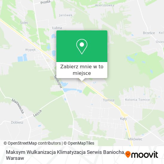 Mapa Maksym Wulkanizacja Klimatyzacja Serwis Baniocha