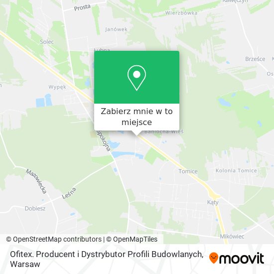 Mapa Ofitex. Producent i Dystrybutor Profili Budowlanych