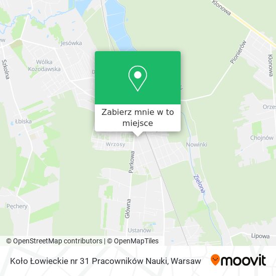 Mapa Koło Łowieckie nr 31 Pracowników Nauki