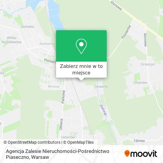 Mapa Agencja Zalesie Nieruchomości-Pośrednictwo Piaseczno