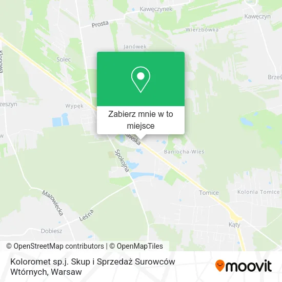 Mapa Koloromet sp.j. Skup i Sprzedaż Surowców Wtórnych