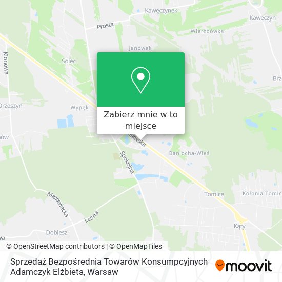 Mapa Sprzedaż Bezpośrednia Towarów Konsumpcyjnych Adamczyk Elżbieta