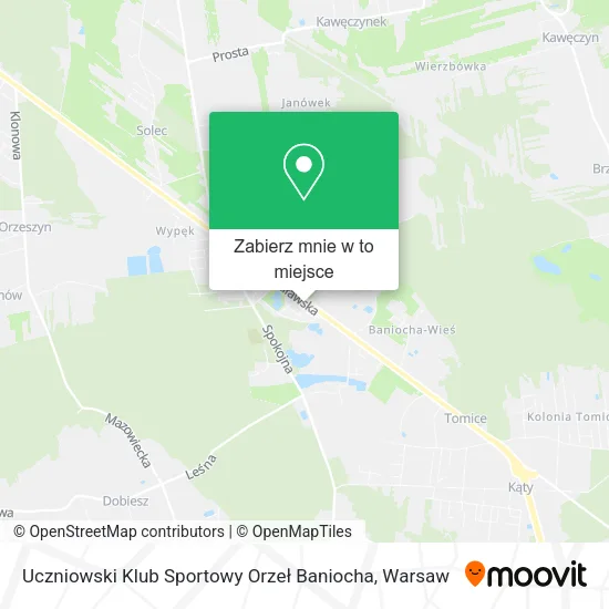 Mapa Uczniowski Klub Sportowy Orzeł Baniocha