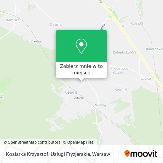 Mapa Kosiarka Krzysztof. Usługi Fryzjerskie