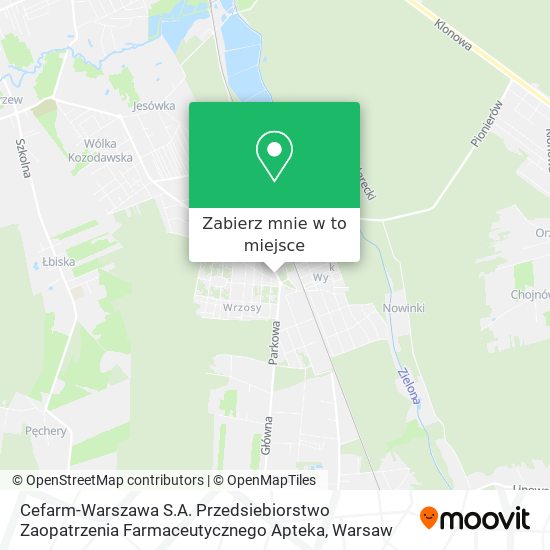 Mapa Cefarm-Warszawa S.A. Przedsiebiorstwo Zaopatrzenia Farmaceutycznego Apteka