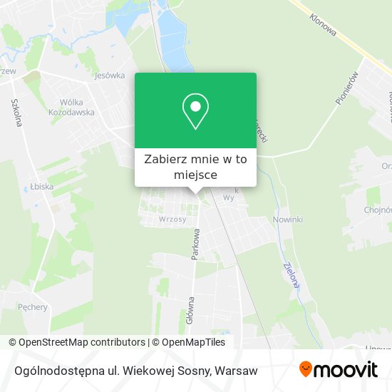 Mapa Ogólnodostępna ul. Wiekowej Sosny