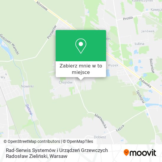 Mapa Rad-Serwis Systemów i Urządzeń Grzewczych Radosław Zieliński