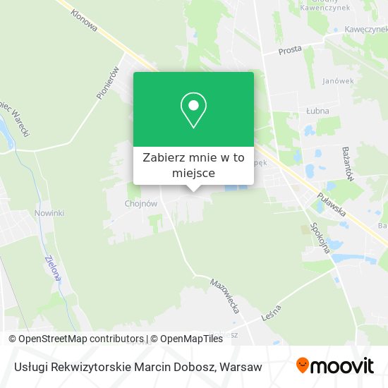 Mapa Usługi Rekwizytorskie Marcin Dobosz