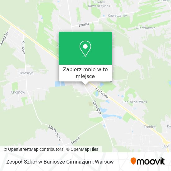 Mapa Zespół Szkół w Baniosze Gimnazjum