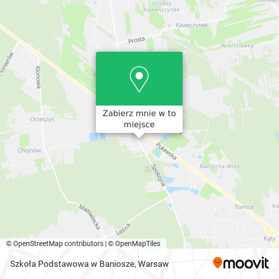 Mapa Szkoła Podstawowa w Baniosze