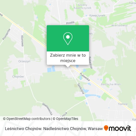 Mapa Leśnictwo Chojnów. Nadleśnictwo Chojnów