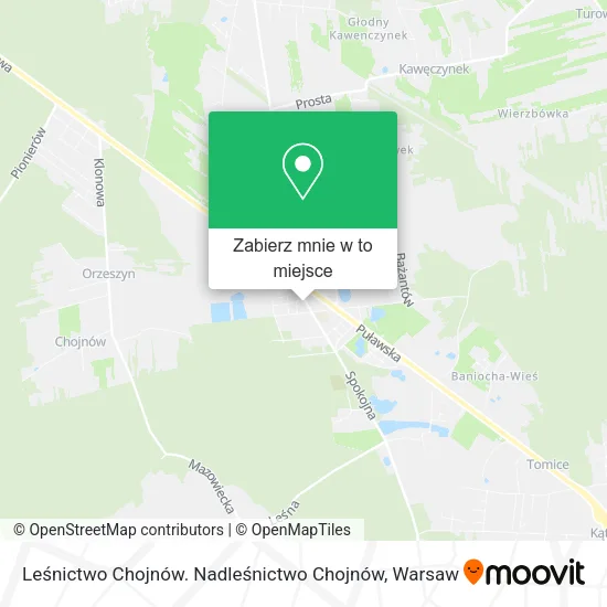 Mapa Leśnictwo Chojnów. Nadleśnictwo Chojnów