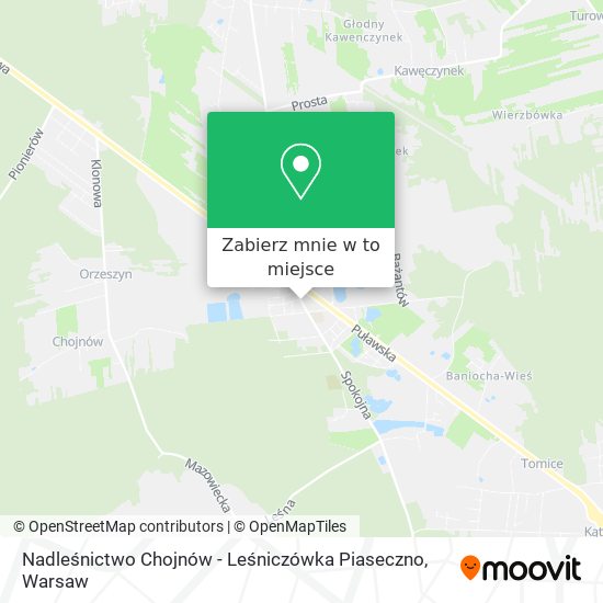 Mapa Nadleśnictwo Chojnów - Leśniczówka Piaseczno