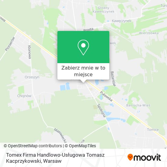 Mapa Tomex Firma Handlowo-Usługowa Tomasz Kacprzykowski