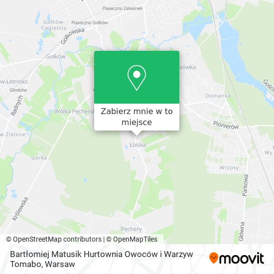 Mapa Bartłomiej Matusik Hurtownia Owoców i Warzyw Tomabo