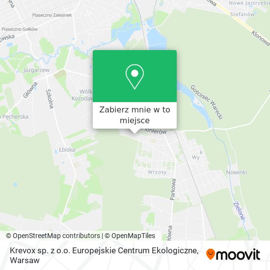 Mapa Krevox sp. z o.o. Europejskie Centrum Ekologiczne