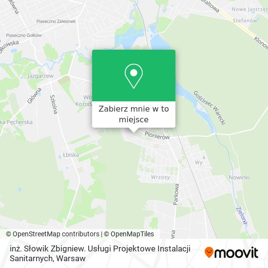 Mapa inż. Słowik Zbigniew. Usługi Projektowe Instalacji Sanitarnych