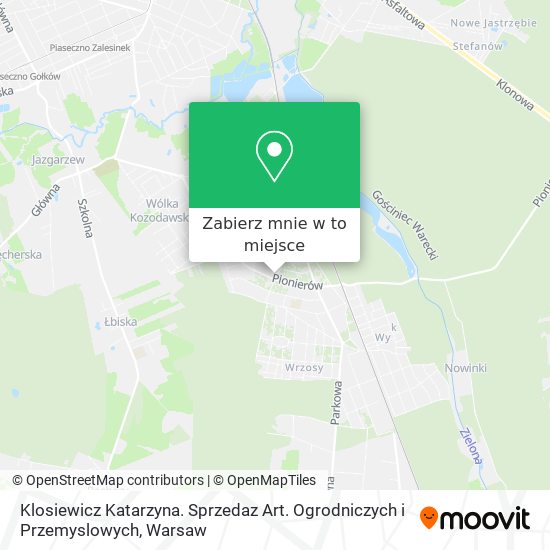 Mapa Klosiewicz Katarzyna. Sprzedaz Art. Ogrodniczych i Przemyslowych